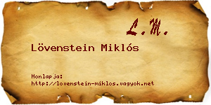 Lövenstein Miklós névjegykártya