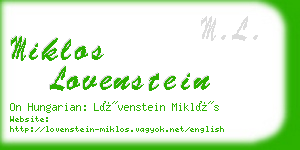 miklos lovenstein business card